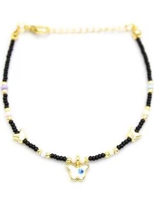 Kelebek Boncuk Bileklik - Siyah