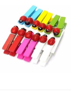 12'li Uğur Böcekli Mini Sunum Mandal ROYALEKS-MLN-30280