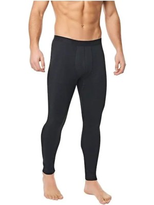 Erkek Içi Pamuklu Termal Pijama Tayt Içlik Siyah
