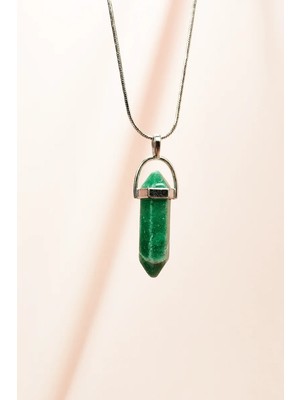 Yeşim Doğal Taşı Zincirli El Yapımı Tasarımlı Kolye Uç: 3,5 cm Zincir: 20 cm Kutulu