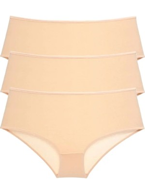 3 Adet Kadın Yüksek Bel Bato Külot Ten