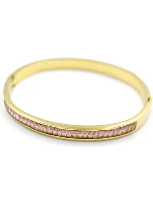 Baget Taşlı Bilezik - Pembe