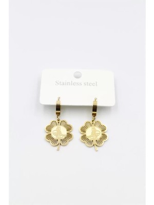 Tuğra Yonca Küpe - Altın