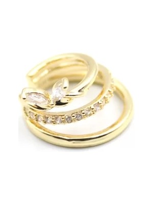 Taşlı Kıkırdak Küpe - Altın