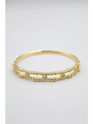 Taşlı Vip Bilezik - Altın