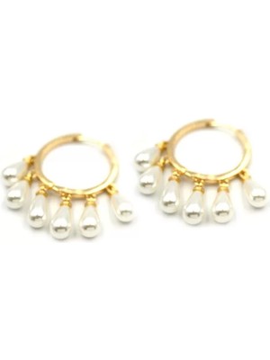 Inci Sallantılı Küpe - Altın