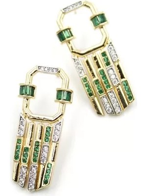 Taşlı Küpe - Yeşil