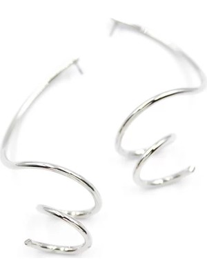 Kıvrımlı Küpe - Gümüş