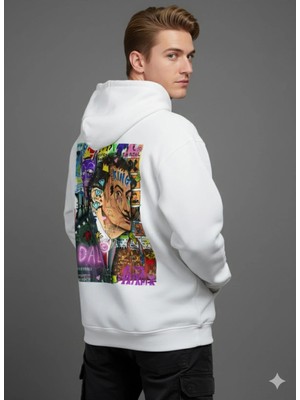 Lenithra Salvador Dali Sırt Baskılı Unisex Oversize Hoodie