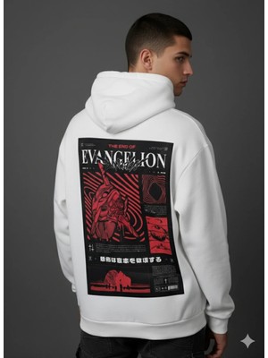 Lenithra Evangelion Sırt Baskılı Unisex Oversize Hoodie