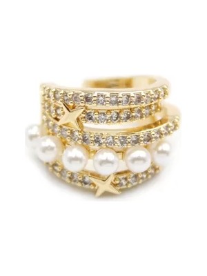 Incili Kıkırdak Küpe - Altın