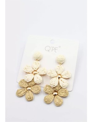 Hasır Çiçek Küpe - Çok Renkli