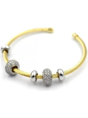 Taşlı Bilezik - Altın