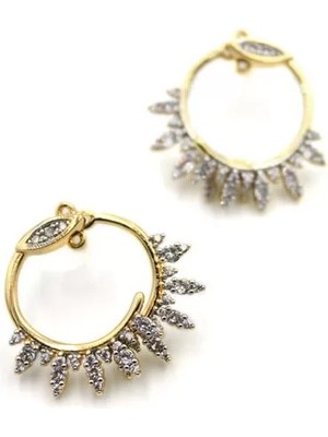 Taşlı Vip Küpe - Altın