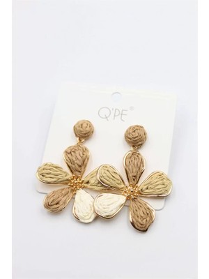 Hasır Çiçek Küpe - Çok Renkli