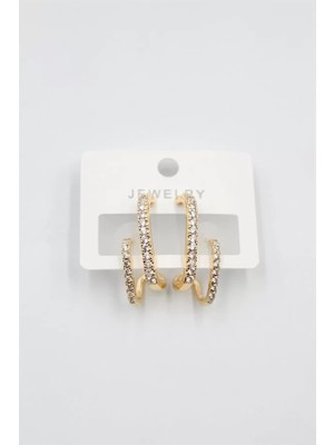 Taşlı Küpe - Altın