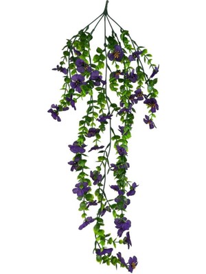 Yapay Çiçek Mor Sarkan Mineli Okaliptus Şimşir Yapay Sarmaşık 5dal 60CM