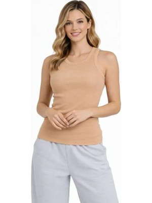 Beruflic Fitilli Atlet Sıfır Yaka Slim Fit Arka Baskılı Spor Atlet
