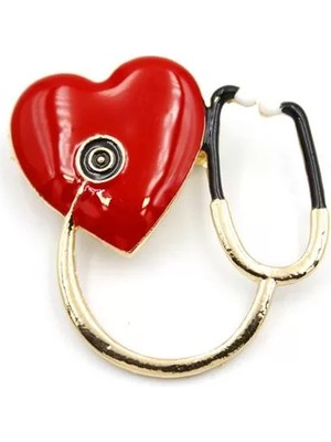 Kalp Doktoru Broş - Kırmızı