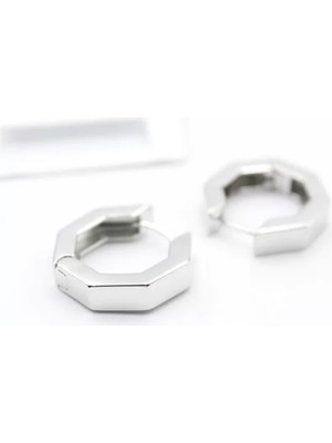 Sekizgen  Küpe - Gümüş