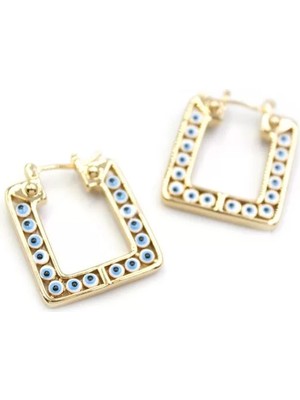 Kare Nazar Küpe - Altın