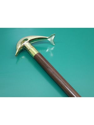 Ethab Ticaret Pirinç Yunus Balıklı Baston