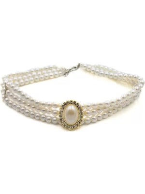 Incili Tasma Kolye - Altın