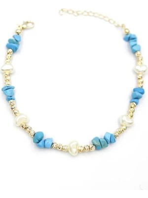 Dorika Taş Halhal - Turkuaz