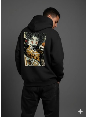Lenithra Death Sırt Baskılı Unisex Oversize Hoodie