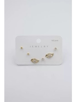 Çoklu Set Küpe - Altın