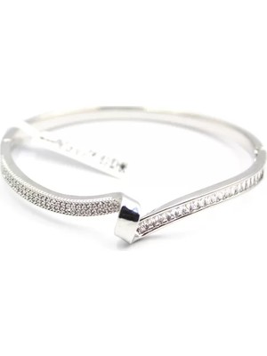 Zirkon Taşlı Bilezik - Gümüş