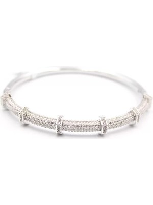 Zirkon Taşlı Bilezik - Gümüş