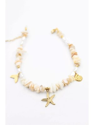 Doğal Taş Halhal - Altın