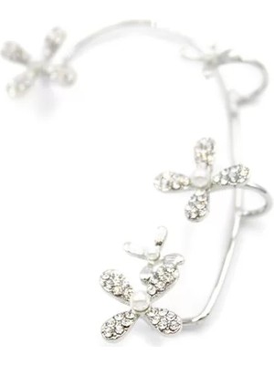 Çiçek Kıkırdak Küpe - Gümüş