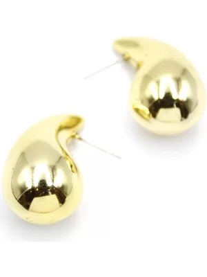 Orta Boy Damla Küpe - Altın