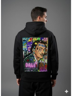 Lenithra Salvador Dali Sırt Baskılı Unisex Oversize Hoodie