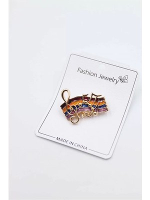 Sol Anahtarı Broş - Altın