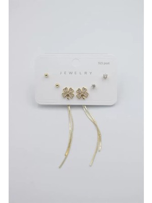 Çoklu Set Küpe - Altın