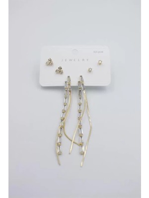 Çoklu Set Küpe - Altın