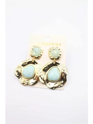 Taşlı Küpe - Turkuaz