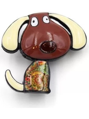 Köpek Broş - Kahverengi