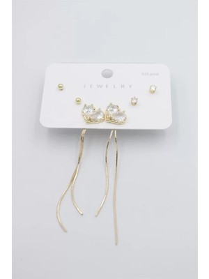 Çoklu Set Küpe - Altın