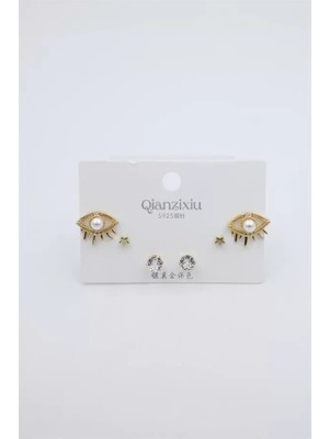 Çoklu Set Küpe - Altın
