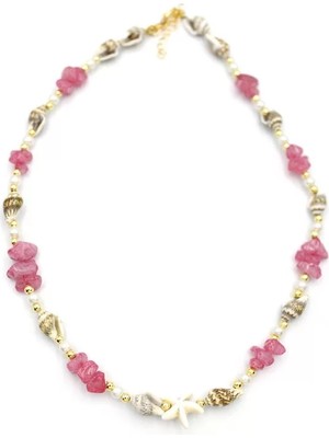 Deniz Kabuğu Kolye - Nar Çiçeği