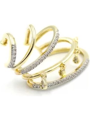 Çoklu Halka Kıkırdak Küpe - Altın