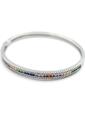 Zirkon Taşlı Bilezik - Gümüş