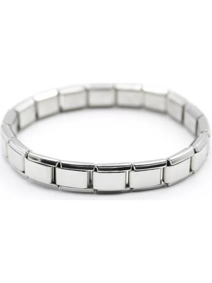 Lastikli Çelik Bileklik - Gümüş