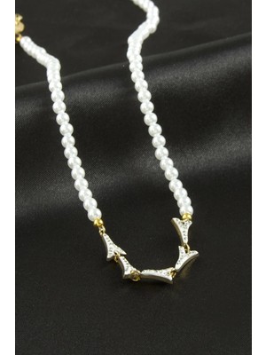 DS LLC Eyfel Kuesi Inci Lüks Çelik Kolye DLLSRSBJ34