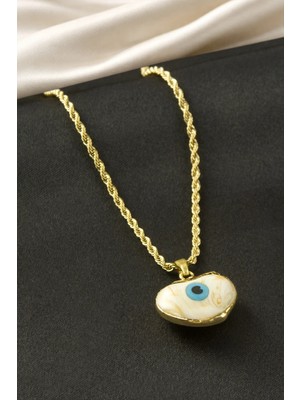 DS LLC Kalp Nazar Çelik Kolye DLLSRSBJ34