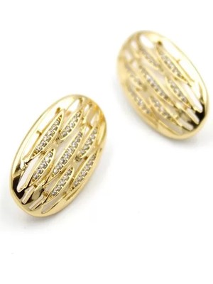 Taşlı Küpe - Altın